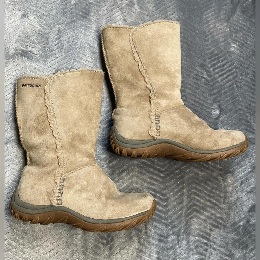 Womens Patagonia Lugano Tan Suede Leather‎ Boots 6.5